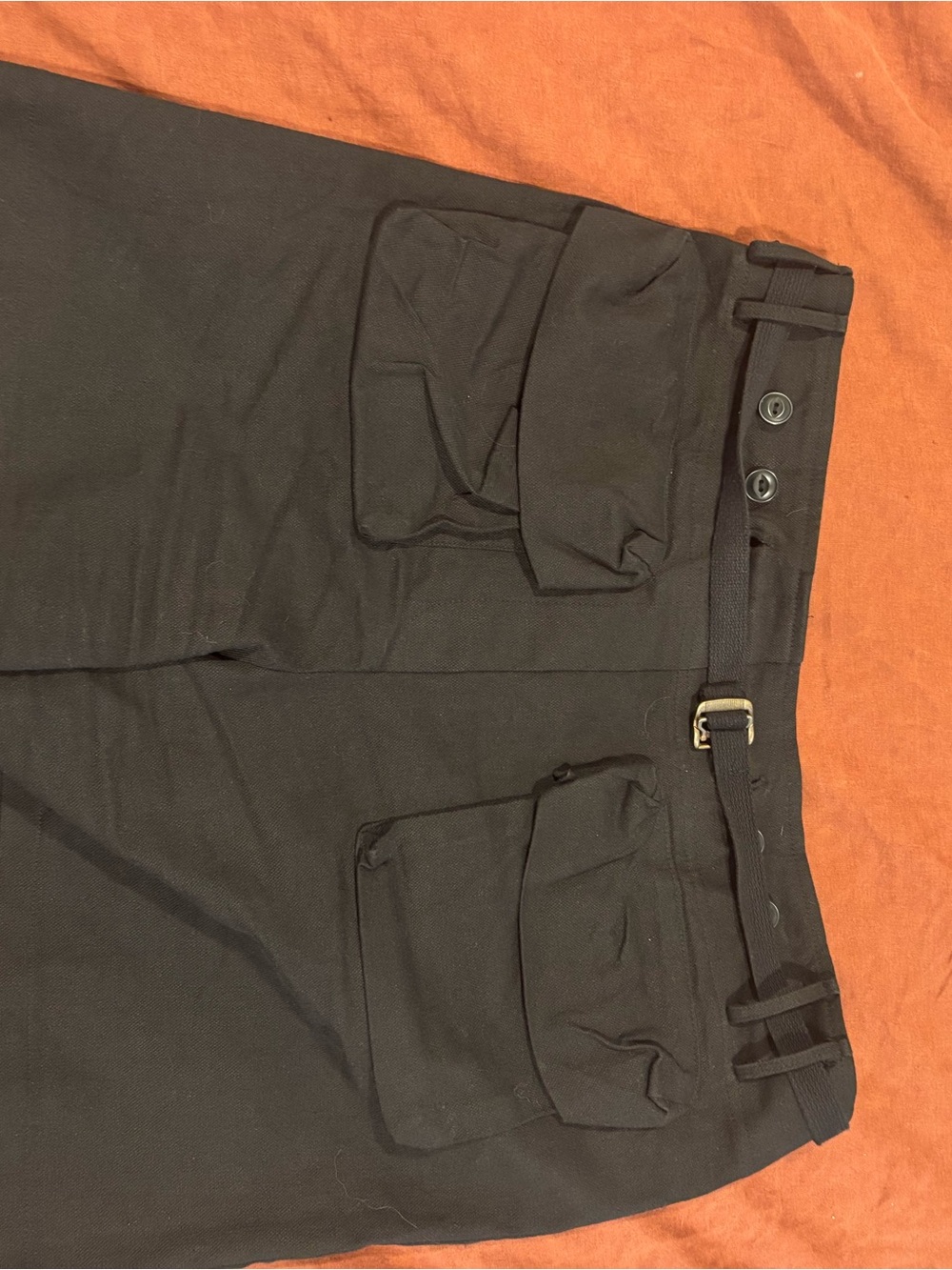 Adjustable Frankie Shop Black Women's Cargo Shorts with Utility Pockets